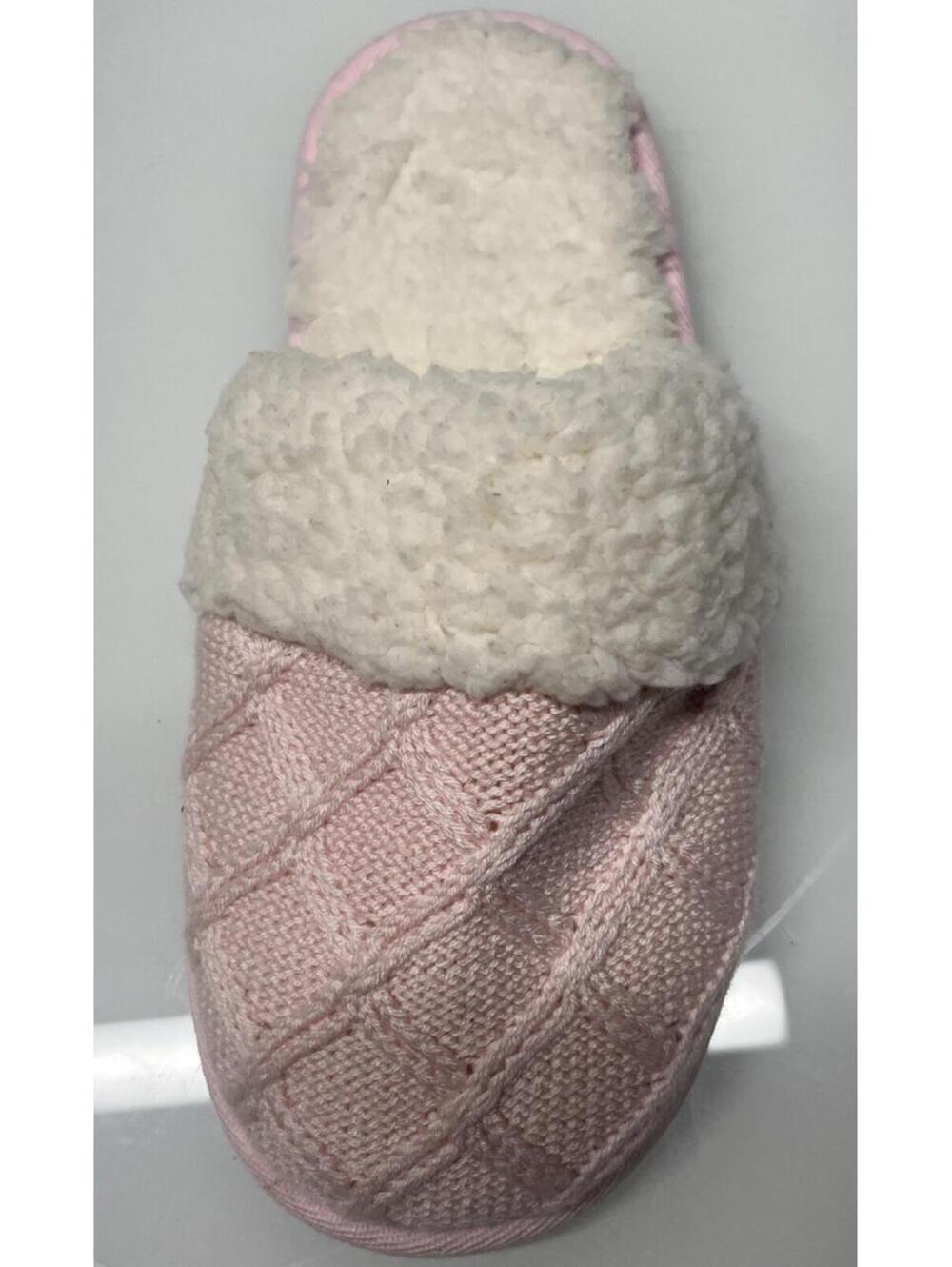 Victoria’s Secret Super Soft Faux Fur Knit Slippers Cozy Warm Size Medium Soft! - Picture 2 of 5